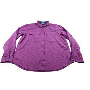 Eddie Bauer Button Down Maroon Outdoor Shirt Men's XL